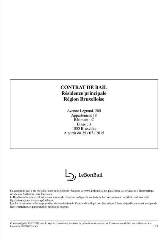 Exemple de contrat de bail - Page 1